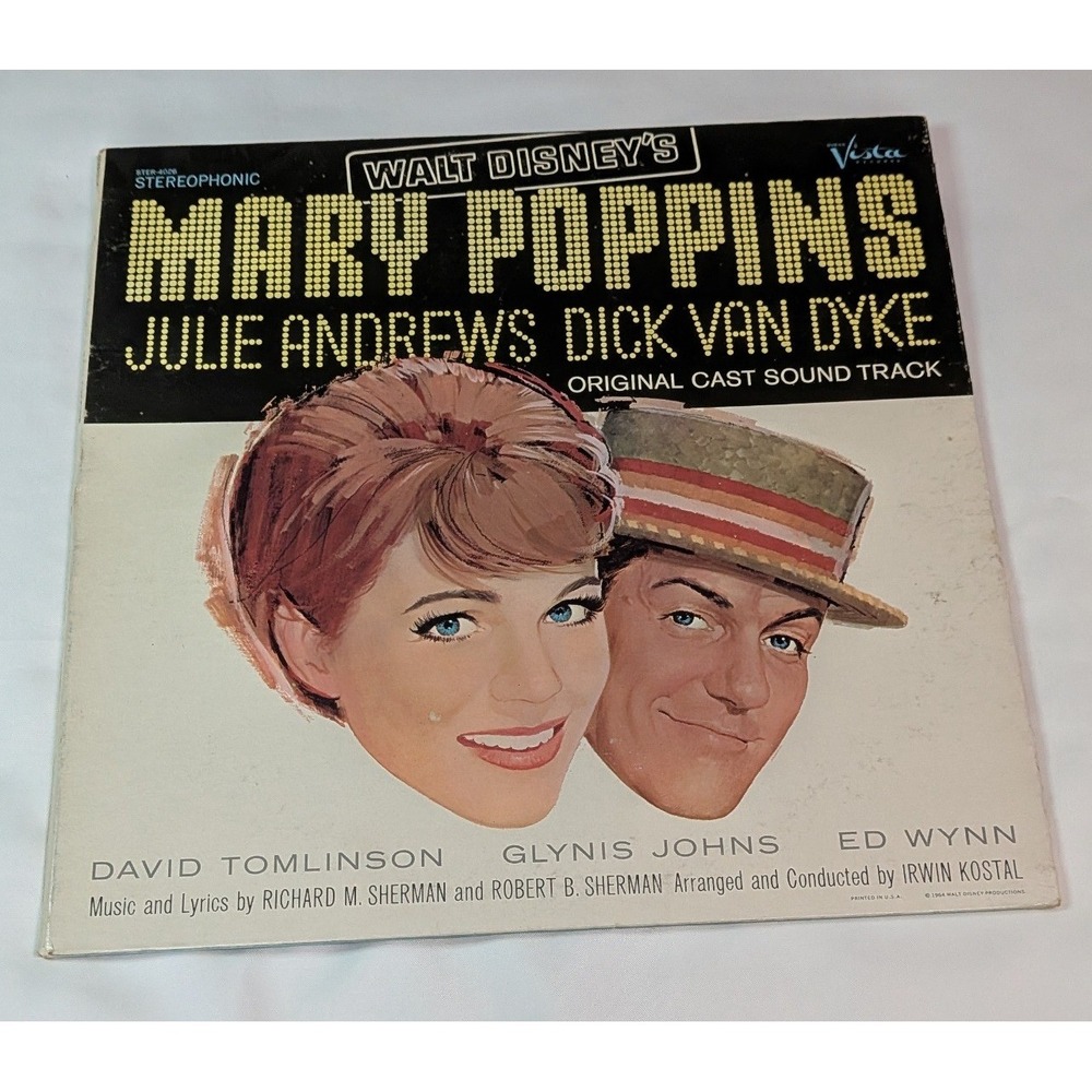Walt Disney Mary Poppins Soundtrack Vinyl LP 12" Black Good 1964 Stereo Gatefold